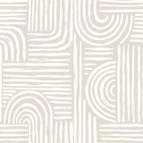 Contemporary seamless pattern with abstract line in nude colors.