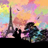 Couple in love on Paris 
