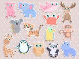 Cute animal sticker set