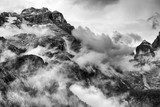 Dolomites Mountains Black and White 