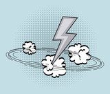 Dynamische Szene mit Comic-Blitz