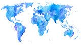 Elegante Aquarellkarte in Blau- und Violetttönen