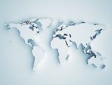 Elegante Kontur einer Welt in sanftem Blau