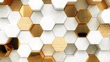 Geometrische Eleganz in Gold und Weiß