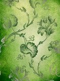 Green decorative floral background