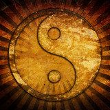 Grunge yin yang symbol 