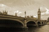 Historische Stadtansicht in Sepia