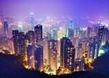 Hong Kong in der dunklen Nacht