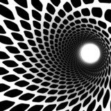 Hypnotische Tunnel-Illusion in Schwarz-Weiß