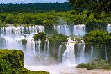 Iguazu Falls or Iguassu Falls in Brazil. Cascade of waterfalls 