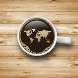 Kaffeetasse mit Weltkarte