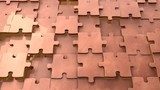 Kupferne Puzzle-Struktur in 3D