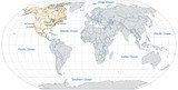 Landkarte von Nordamerika und der Welt 