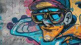 Lebendige Straßenkunst im Comicstil