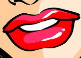 Leuchtend rote Lippen im Pop-Art Stil