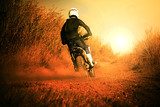 man riding motorcycle in motorcross track use for people activit