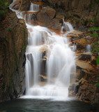 Motion of waterfall in national park 