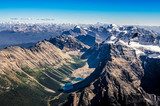 Mountain range view from Mt Temple, Banff NP, Alberta, Canada 