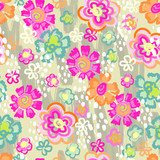 painted neon floral background 