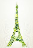 Paris go green concept illustration