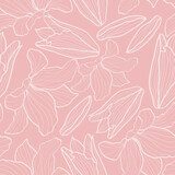 Pink pattern with flowers lilies