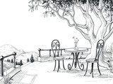 Restaurant terrace sketch 