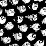 Seamless pattern with funny fish 