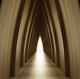 shined wood corridor view