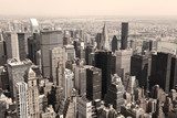 Skyline of Manhattan, NYC - sepia image 