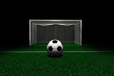Spannung am Fußballtor in der Nacht