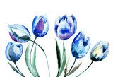 Spring flowers watercolor illustration 