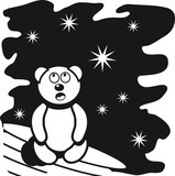 Staunender Teddybär unter Sternenlicht