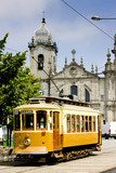 tram in front of Carmo Church, Porto, Portugal