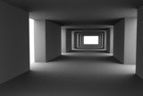 Tunnel with changing light and dark stripes Hi-res 3d