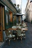 Typical Parisian outdoor cafe in Montmartre