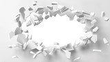 vector illustration of exploding wall with free area on center for any object or background