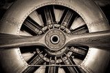 vintage propeller aircraft engine closeup 