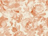 Watercolor Seamless Floral Pattern  with Abstract Hand-painted monochrome brown roses and wild flowers. Rose textile design for fabric and stationary. Hand-drawn rose wallpaper.