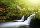 Waterfall in the national park Sumava-Czech Republic 