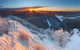 Winter sunset in mountain with cloud - Slovakia 