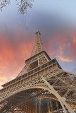 Wonderful sky colors above Eiffel Tower La Tour Eiffel in Paris