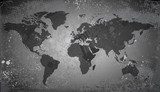 World map on grunge background 