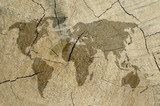 world map on wooden texture background 