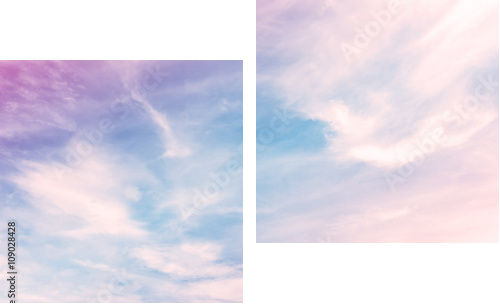 Sky with a pastel colored gradient - Zweiteiliges Leinwandbild, Diptychon