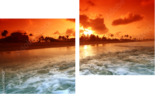 ocean sunrise - Zweiteiliges Leinwandbild, Diptychon
