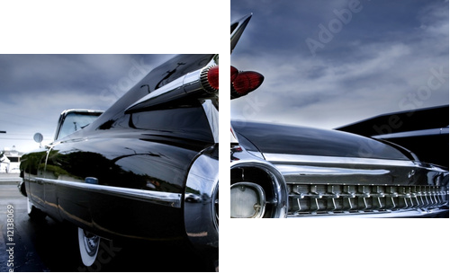Tail Lamp Of A Classic Car - Zweiteiliges Leinwandbild, Diptychon