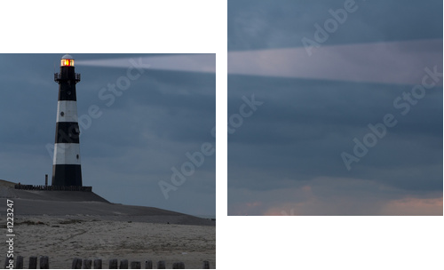 lighthouse in the dusk - Zweiteiliges Leinwandbild, Diptychon