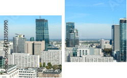 Warszawa, panorama miasta - Zweiteiliges Leinwandbild, Diptychon