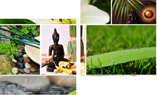 Wellness asiatisch Spa - Zweiteiliges Leinwandbild, Diptychon