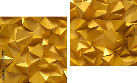 The bright, golden, gorgeous background. 3D illustration, 3D ren - Zweiteiliges Leinwandbild, Diptychon